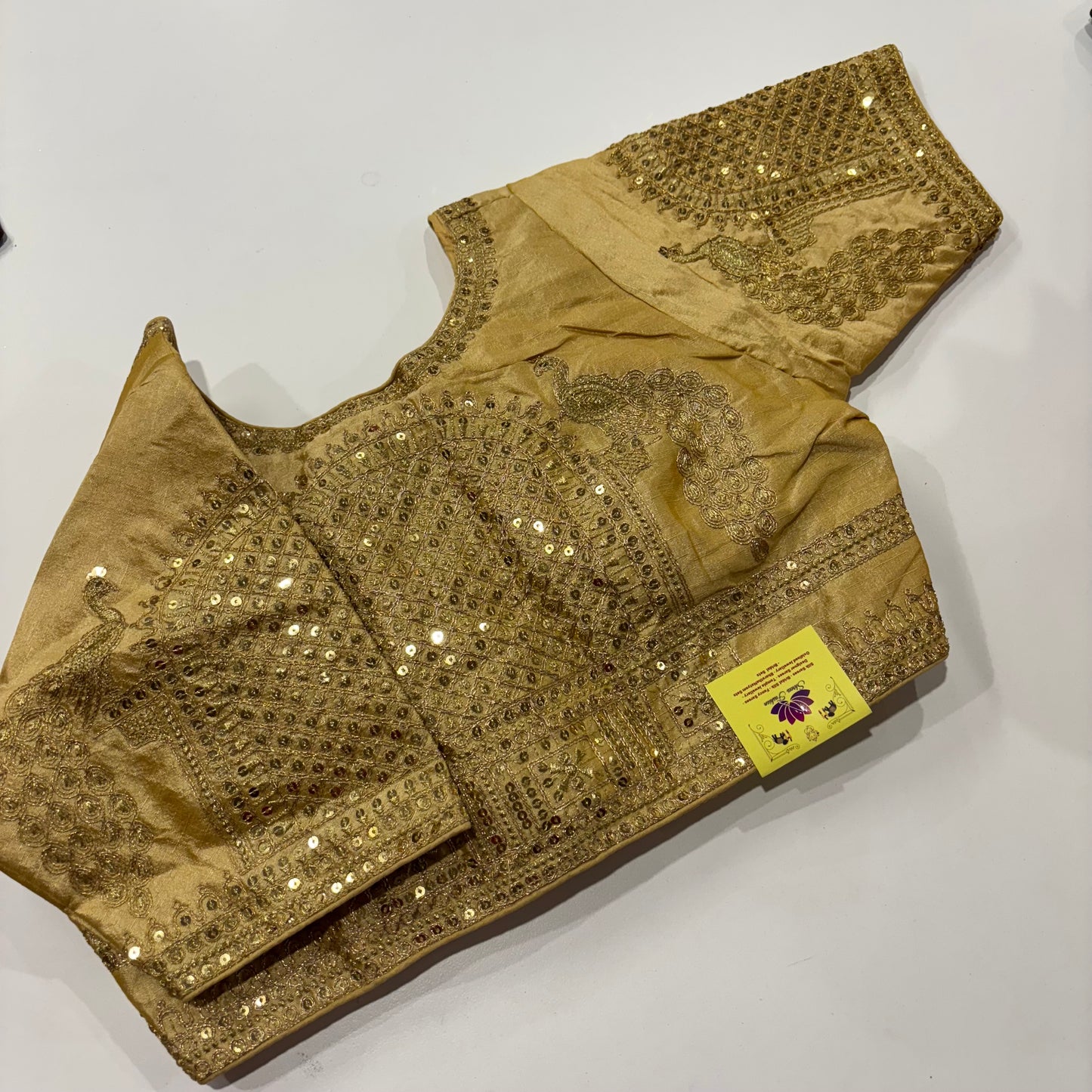 Gold Designer Blouse – Embroidered Elegance for Festive Styling