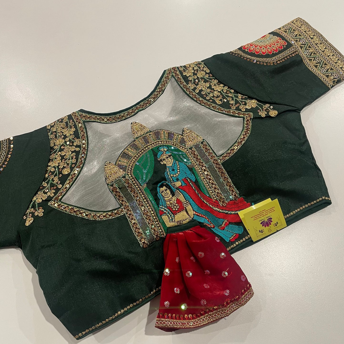Classic Bottle Green Blouse with Structured Fit & Stylish Back