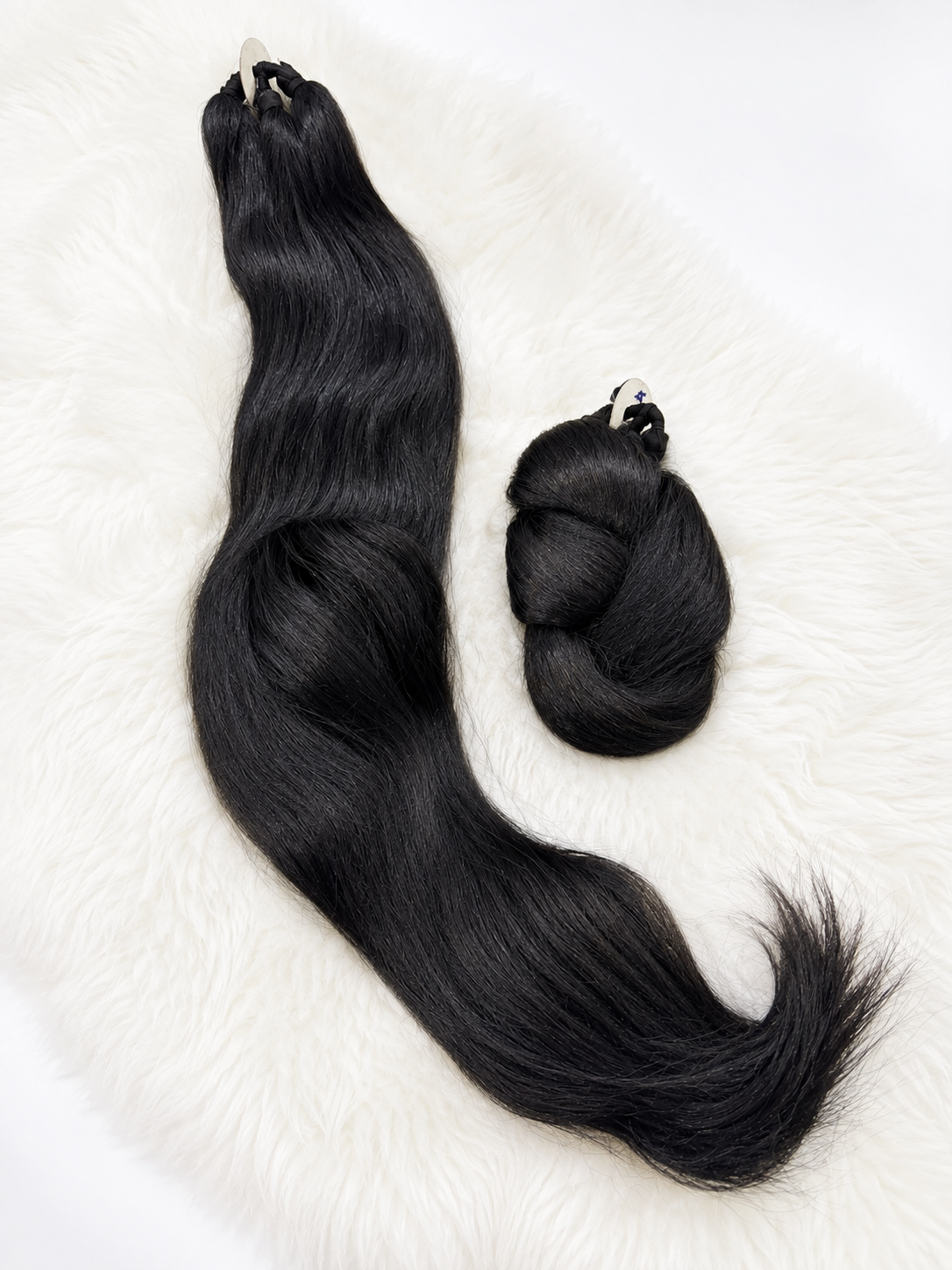 Natural black artificial hair extensions for braids and buns - Shrees Fashion Australia