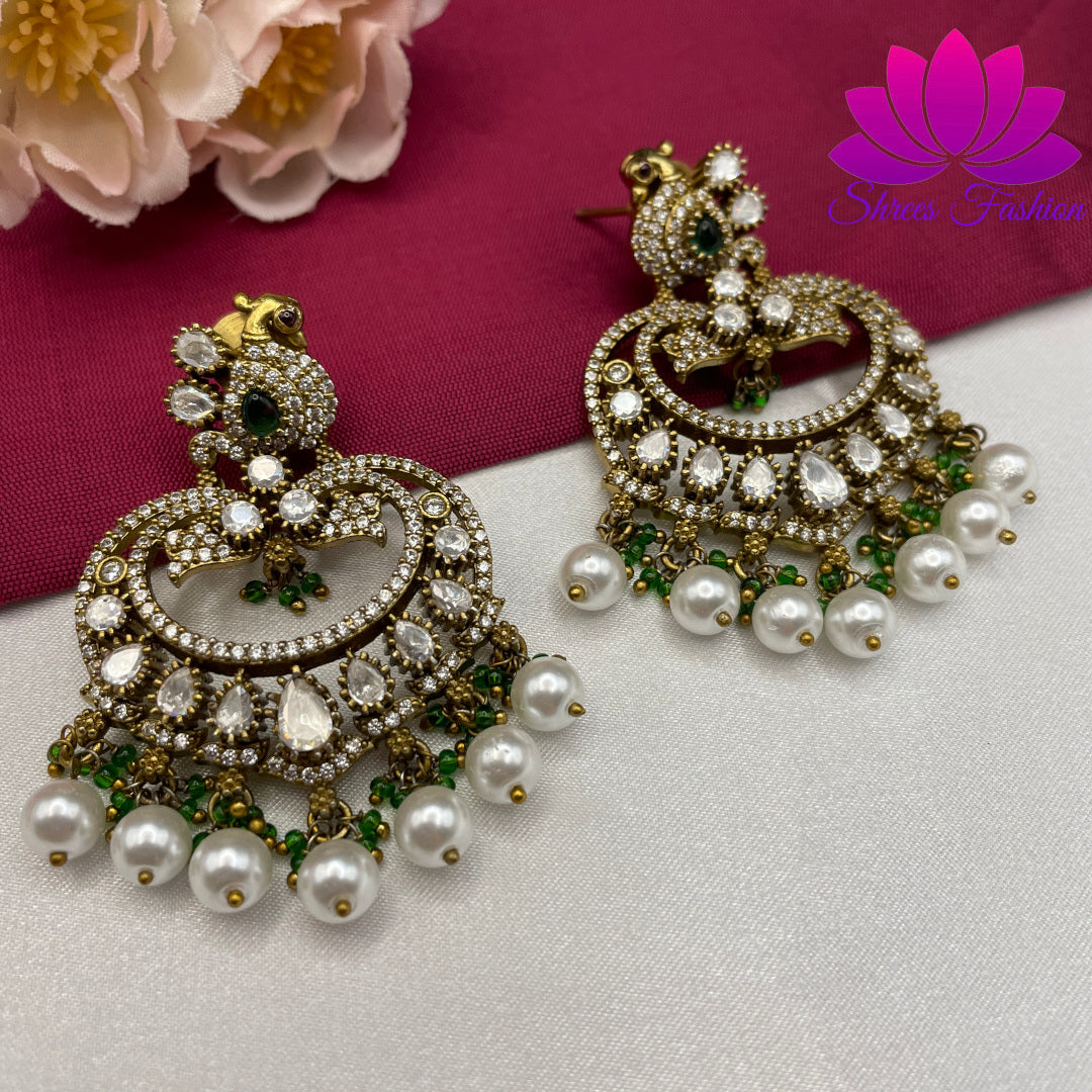 Heirloom Hearts: Victorian Stones Heart Design Earrings - Shrees Fashion Australia