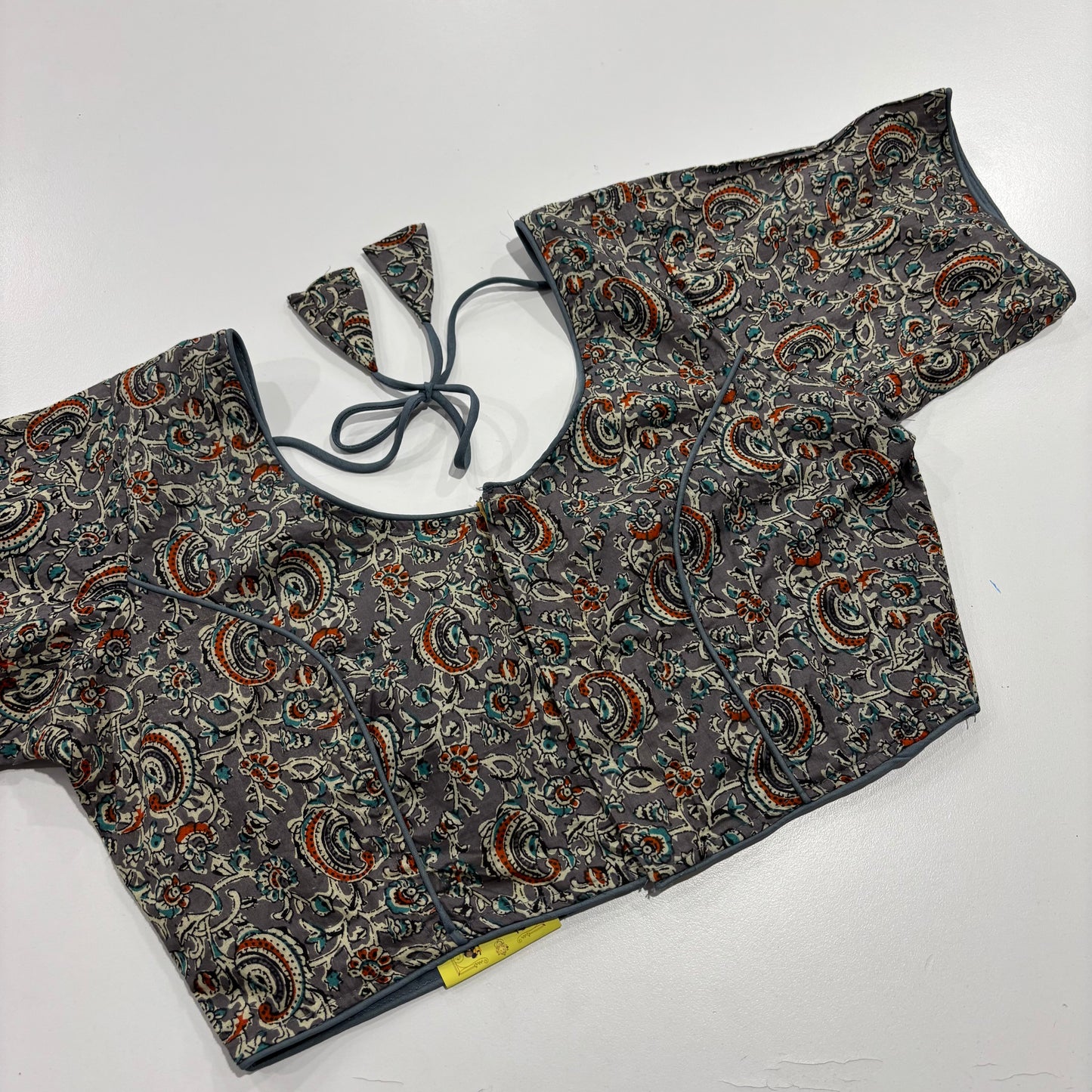 Grey Kalamkari Print Cotton Blouse – Artisanal Elegance for Everyday Ethnic Wear