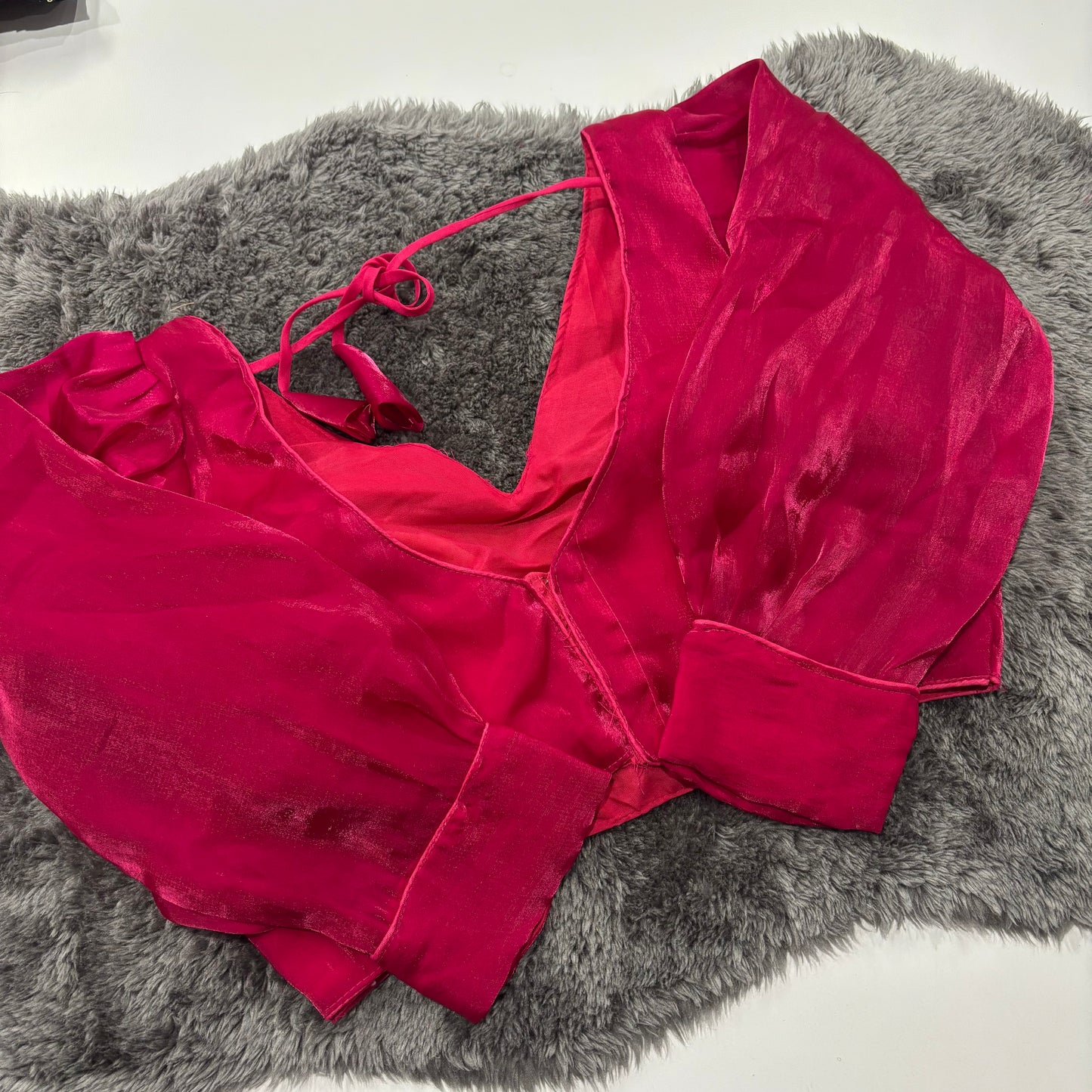 Zimmy Choo Hot Pink Bollywood Blouse – Full Sleeve Glam for Festive Celebrations