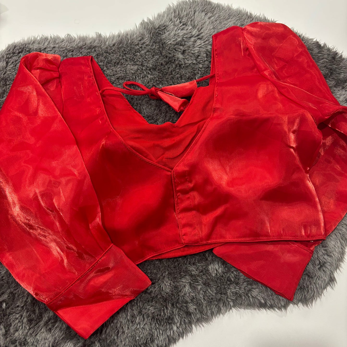 Zimmy Choo Red Bollywood Blouse – Full Sleeve Elegance for Festive & Bridal Glam