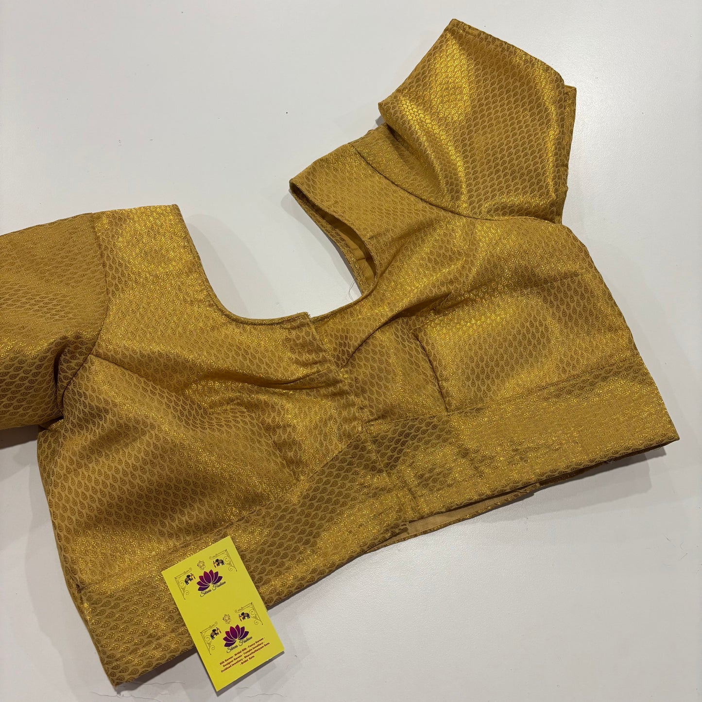Gold Colour Readymade Blouse – Plus Size Elegant Fit for Sarees