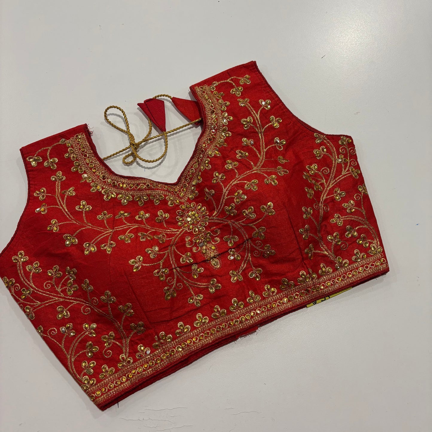 Red Readymade Blouse with Gold Embroidery Festive Elegance for Sarees