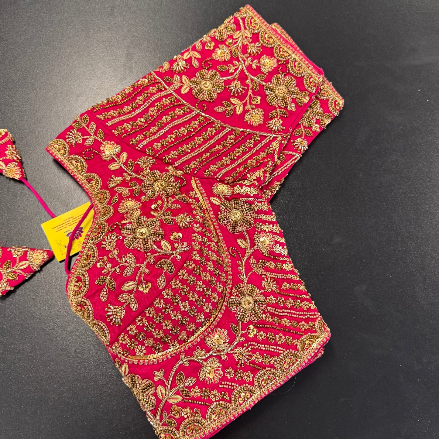 Rani pink zardozi heavy work designer readymade saree blouse - Shrees Fashion Australia (view 4)