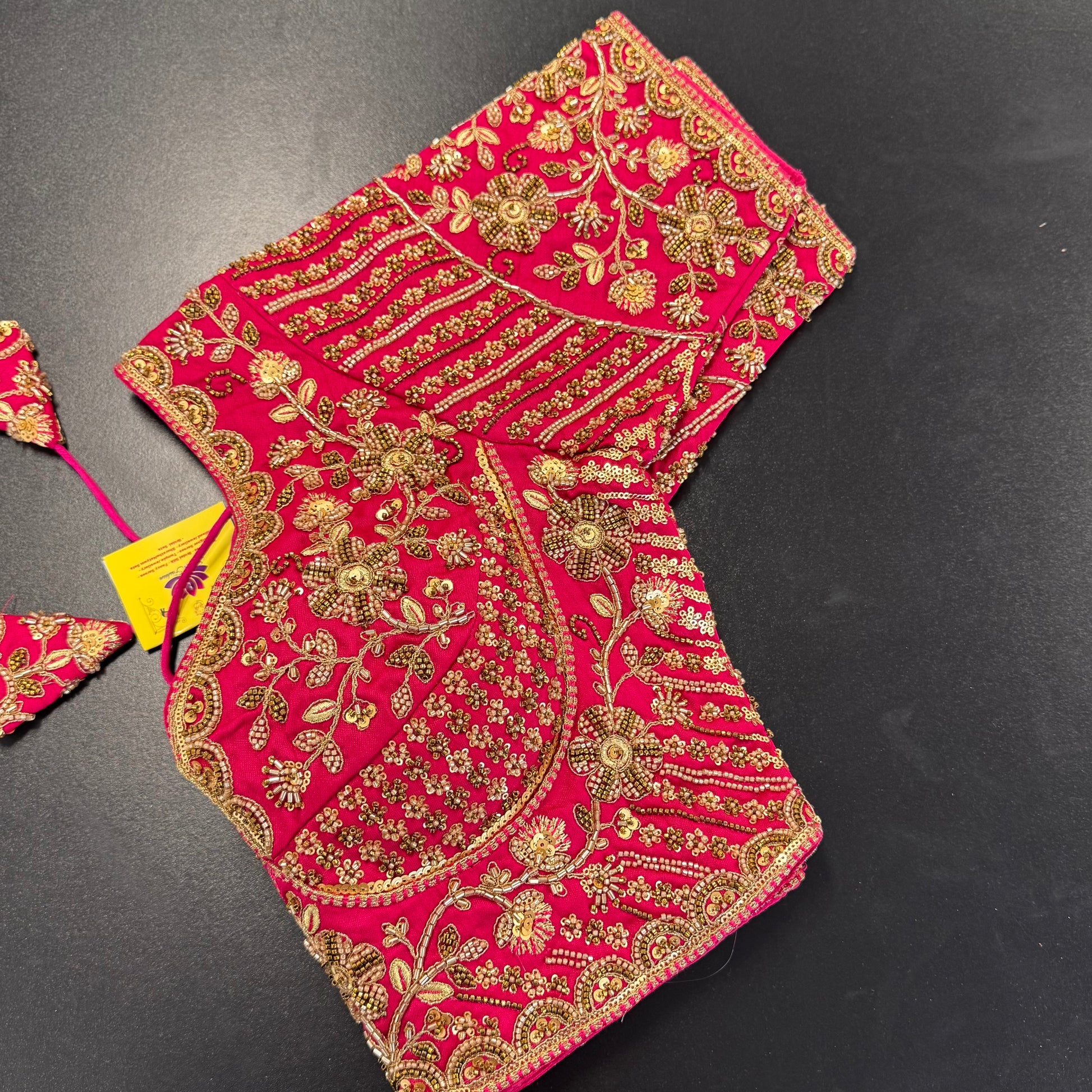 Rani pink zardozi heavy work designer readymade saree blouse - Shrees Fashion Australia (view 4)