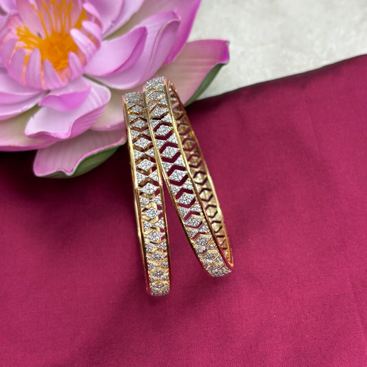 Gold Finish Bangles with AD Stones – Bridal & Festive Wear