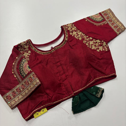 Designer Maroon Blouse with Structured Fit & Statement Back