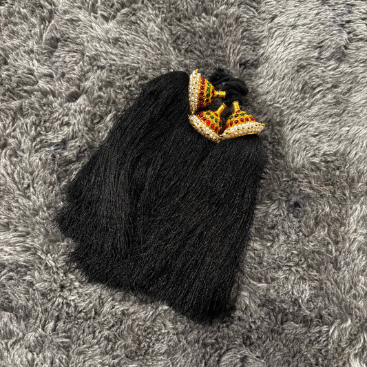 Kemp Stone Kunjalam for Hair – Bharatanatyam (Traditional Dance Accessory)