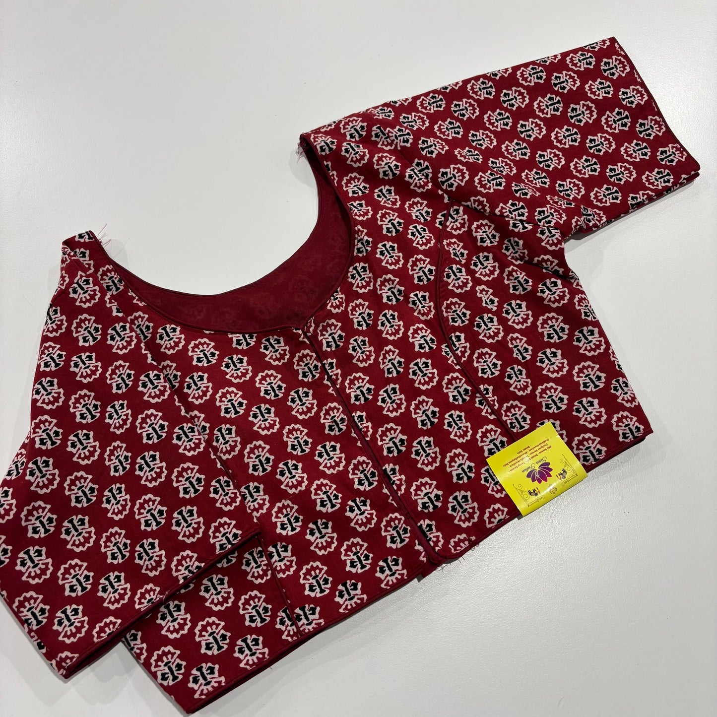 Red Ajrakh Print Cotton Blouse – Handcrafted Heritage for Everyday Elegance