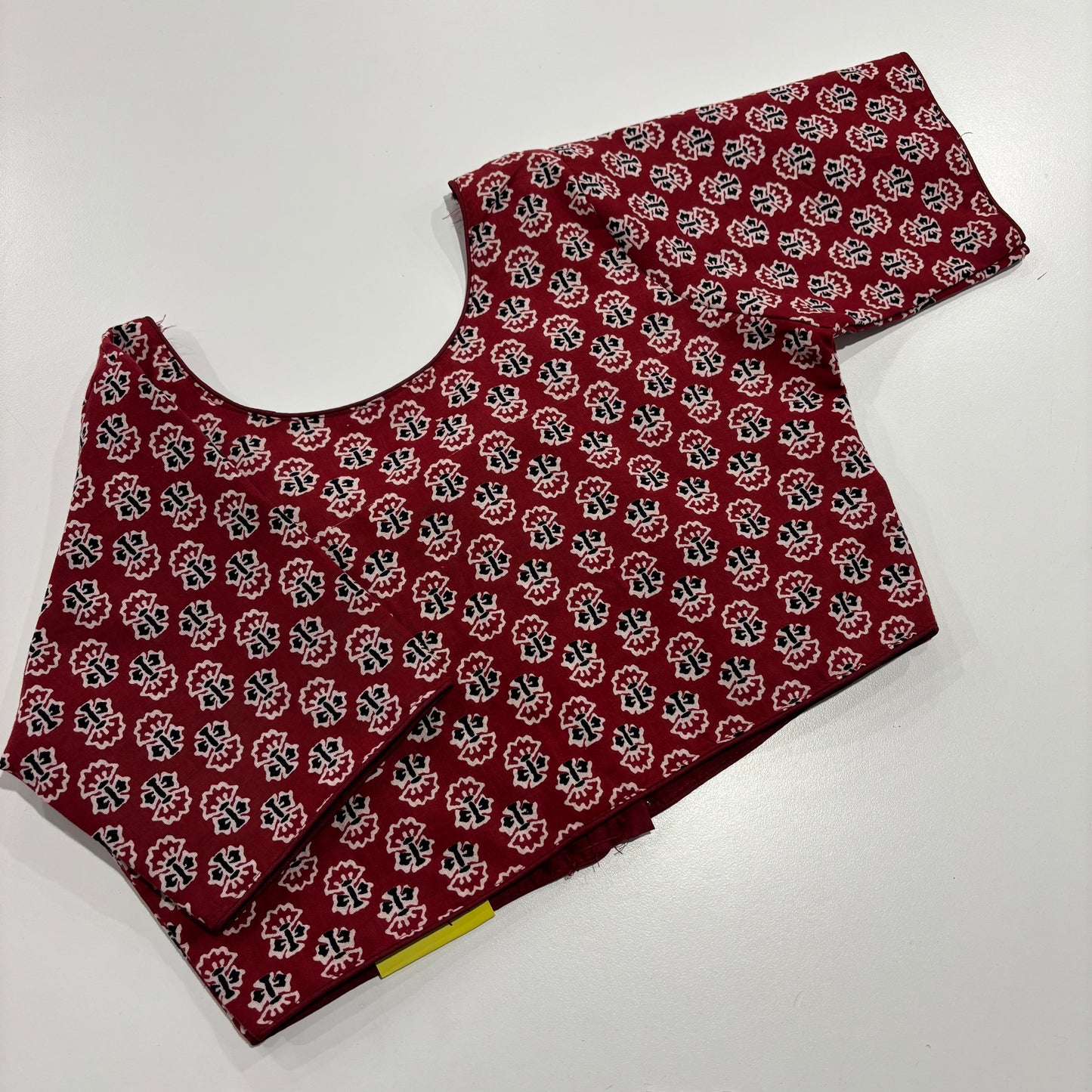 Red Ajrakh Print Cotton Blouse – Handcrafted Heritage for Everyday Elegance