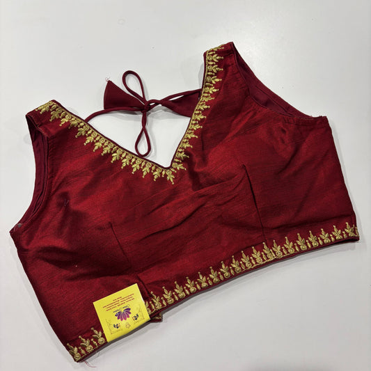 Regal Radiance – Maroon Blouse for Grand Occasions