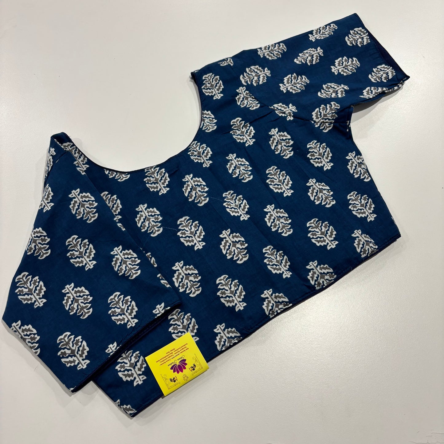 Indigo Cotton Blouse – Handloom-Inspired Elegance for Everyday Ethnic Wear