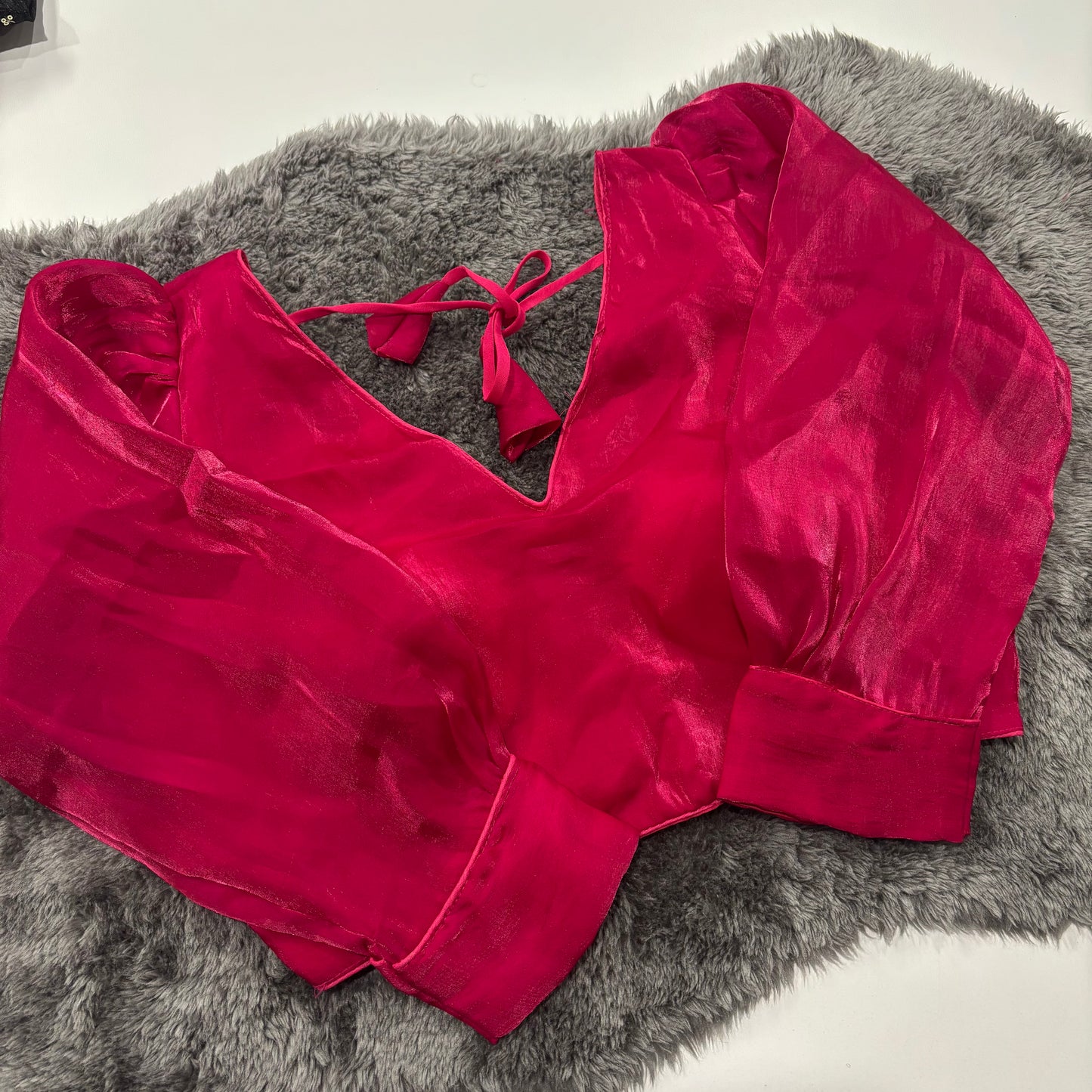 Zimmy Choo Hot Pink Bollywood Blouse – Full Sleeve Glam for Festive Celebrations