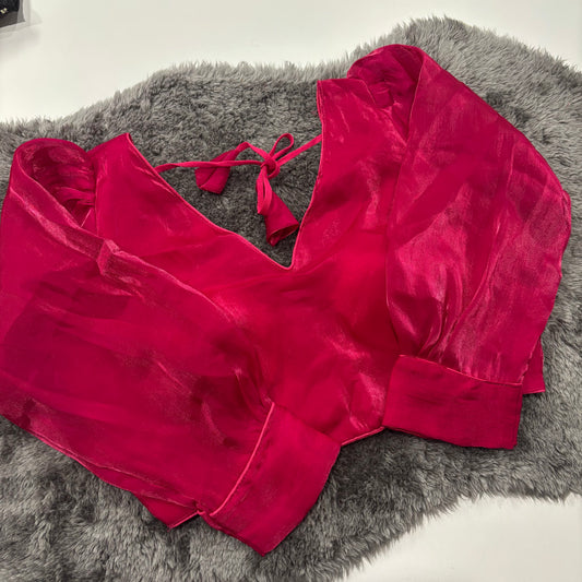 Zimmy Choo Hot Pink Bollywood Blouse – Full Sleeve Glam for Festive Celebrations