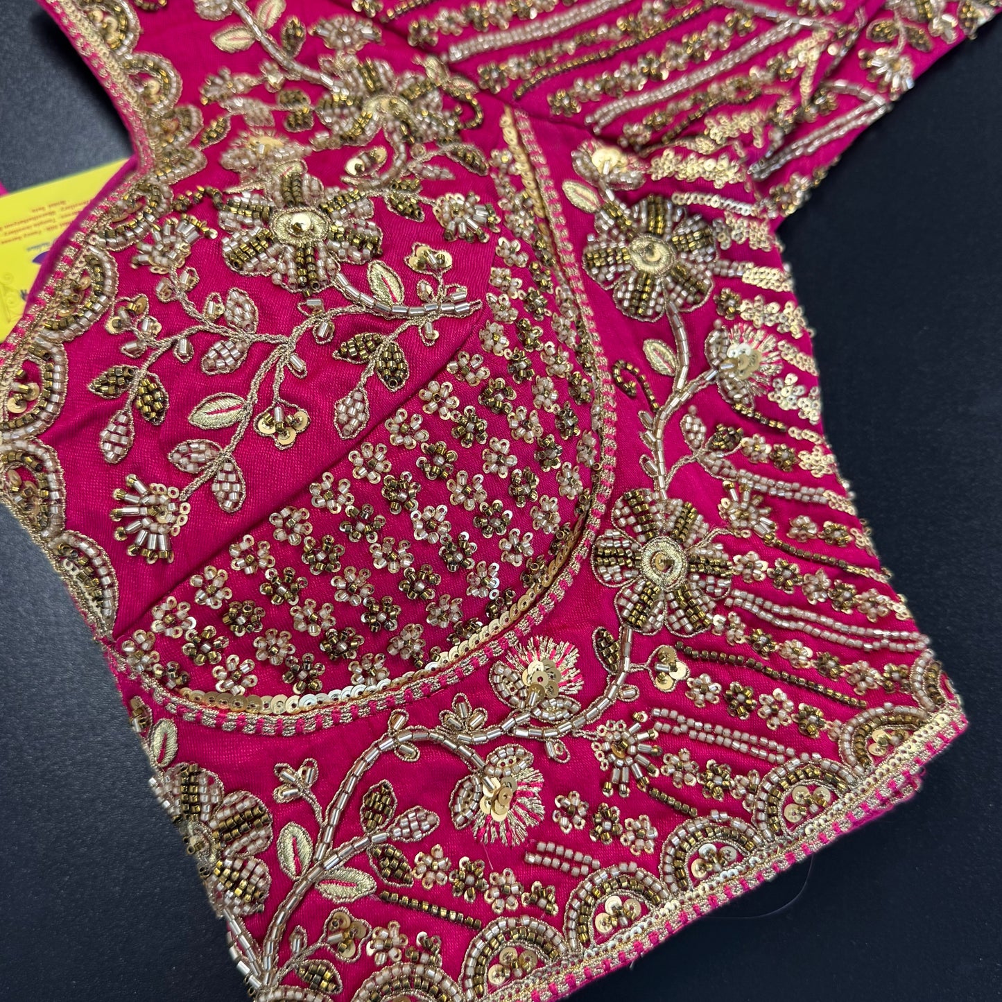 Rani pink zardozi heavy work designer readymade saree blouse - Shrees Fashion Australia (view 5)