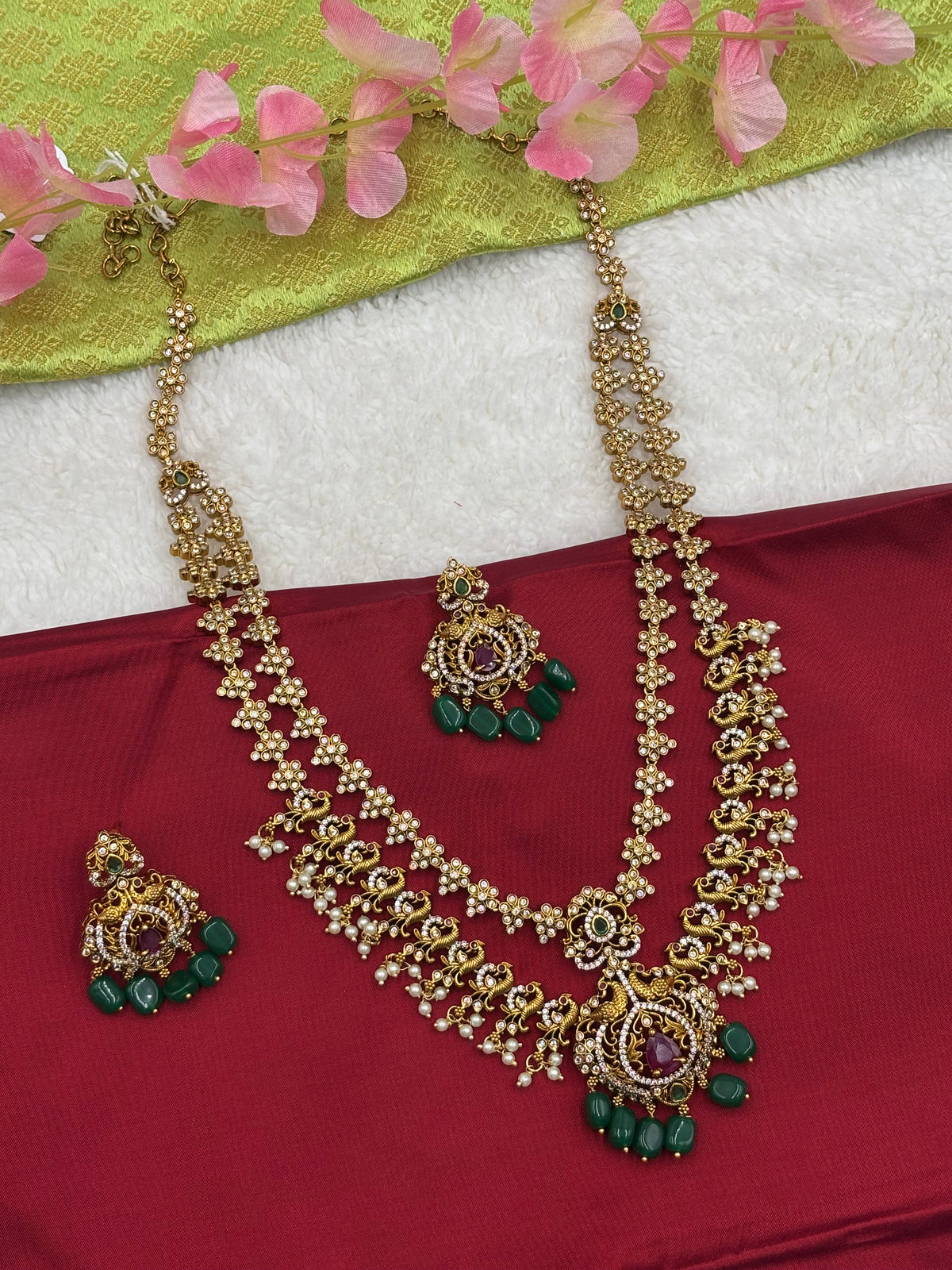 Divine Temple Two‑Layer Long Haram with Antique Gold Craftsmanship