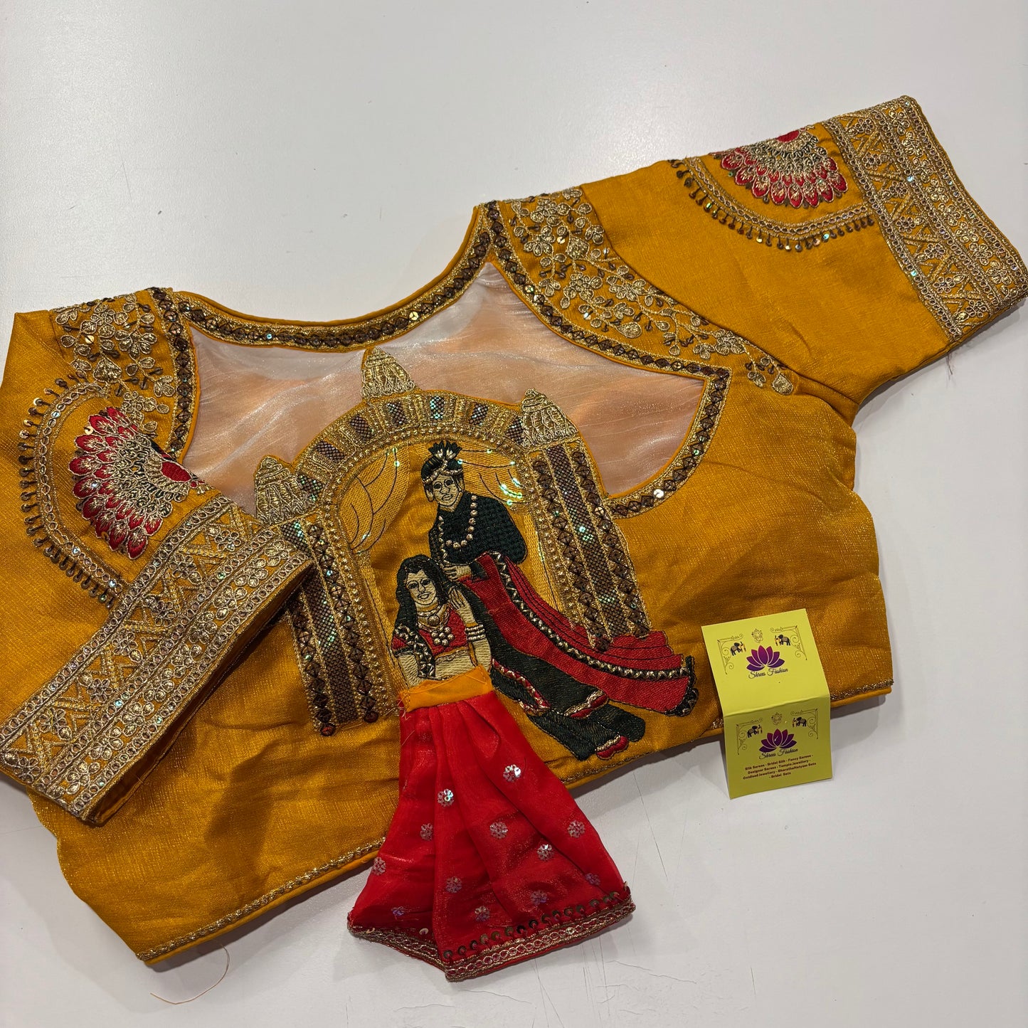 Festive Yellow Blouse with Contemporary Back Design