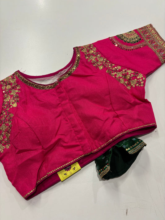 Rani Pink Blouse with Stylish Back Detailing
