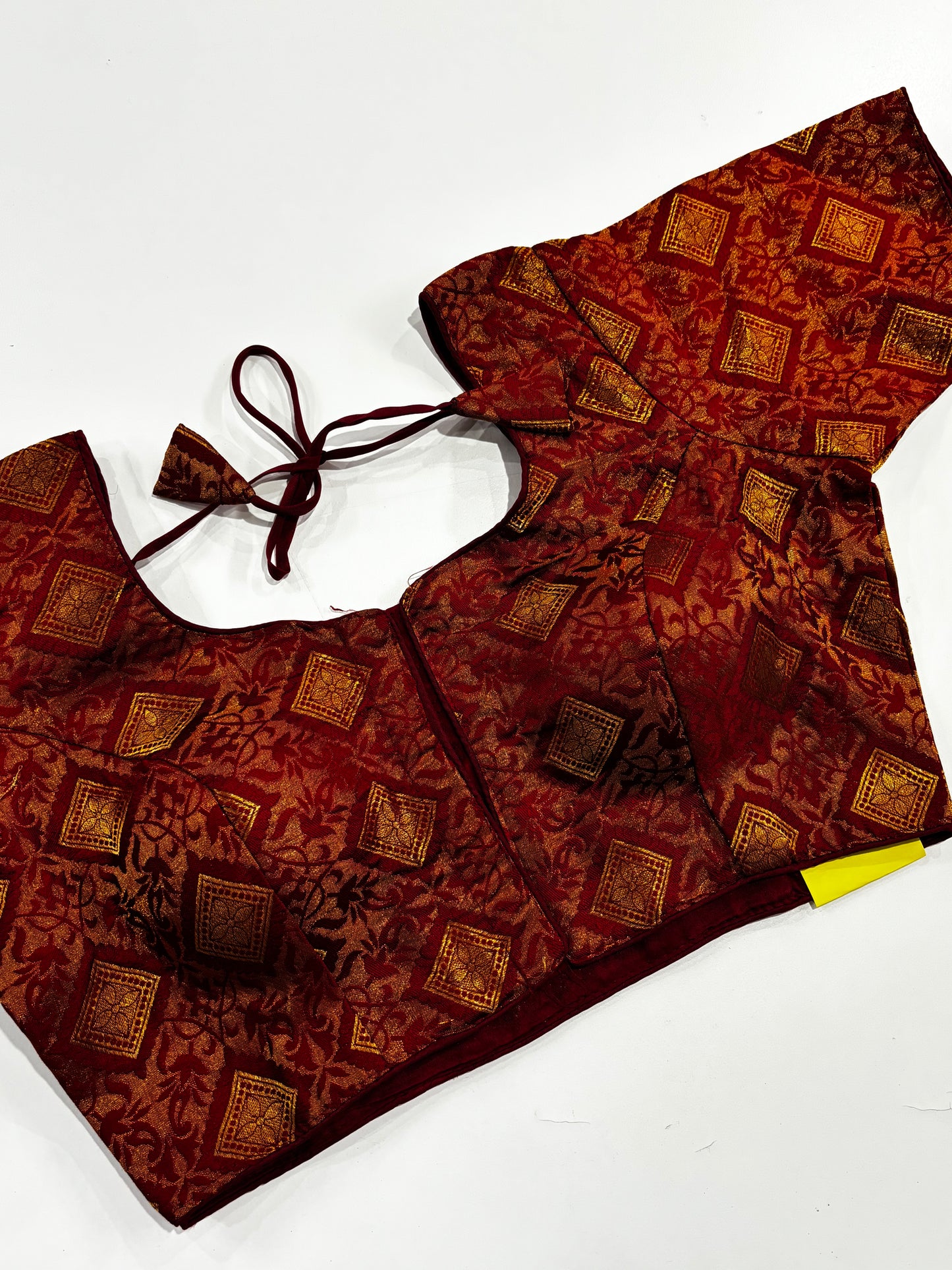Premium Maroon Golden‑Finish Brocade Saree Blouse with Elegant Tailoring | Shrees Fashion