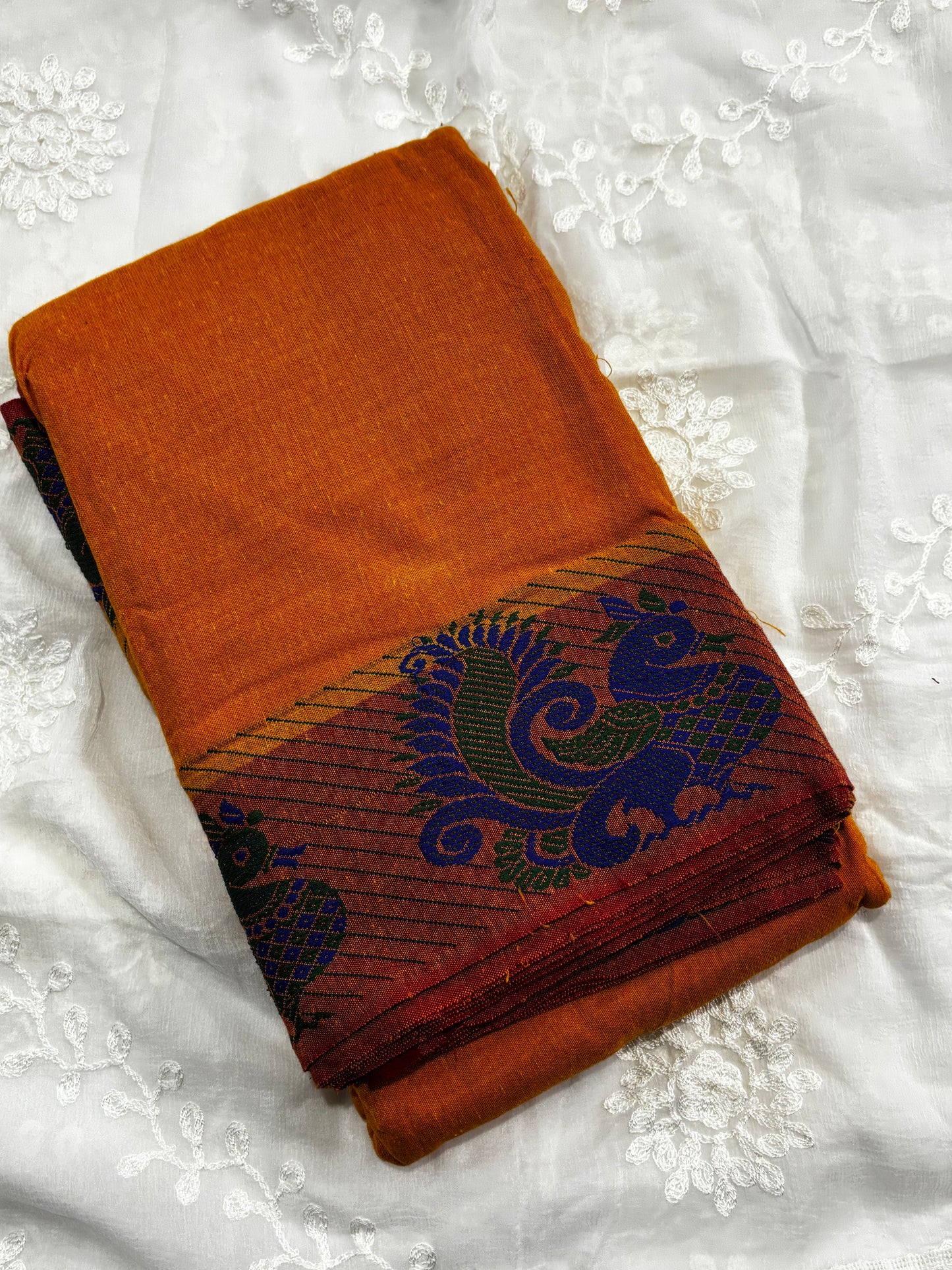 Comfortable Mustard Yellow Bharatanatyam Practice Saree with Classic Peacock Border