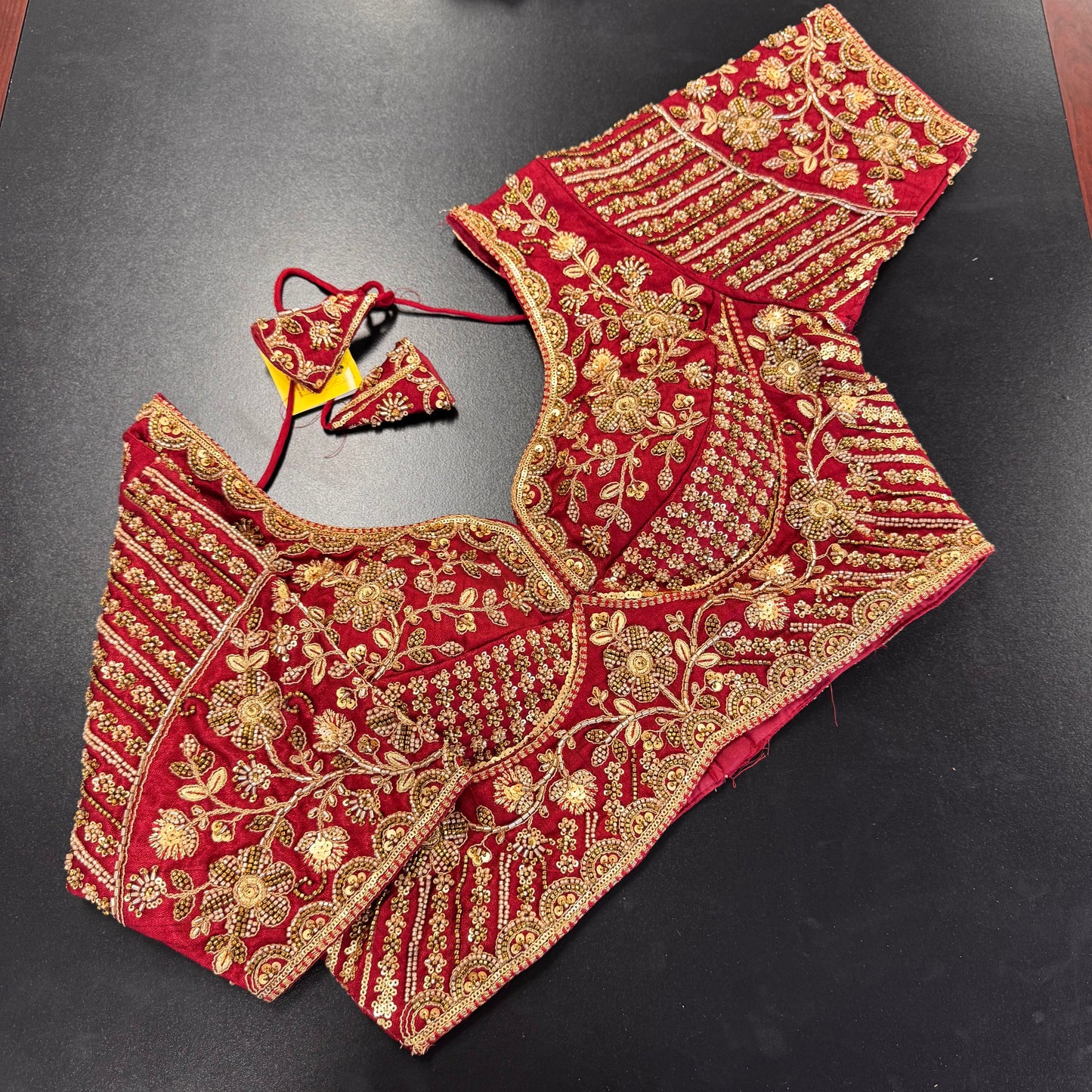 Maroon zardozi heavy work designer readymade saree blouse - Shrees Fashion Australia (view 2)