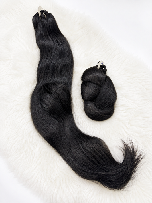 Natural black artificial hair extensions for braids and buns - Shrees Fashion Australia